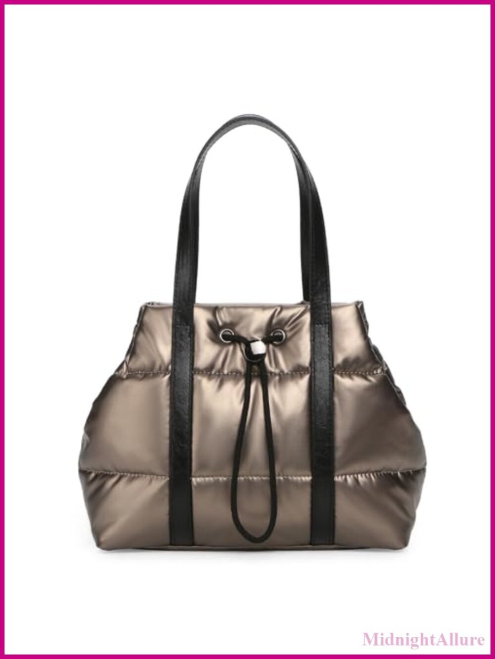 Mini Quilted Puffer Tote Bag PU Polyester Top Handle Small Purse